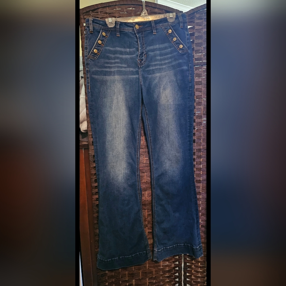 Rock & Roll Denim High Rise Trouser Flare 33x34 Stretchy